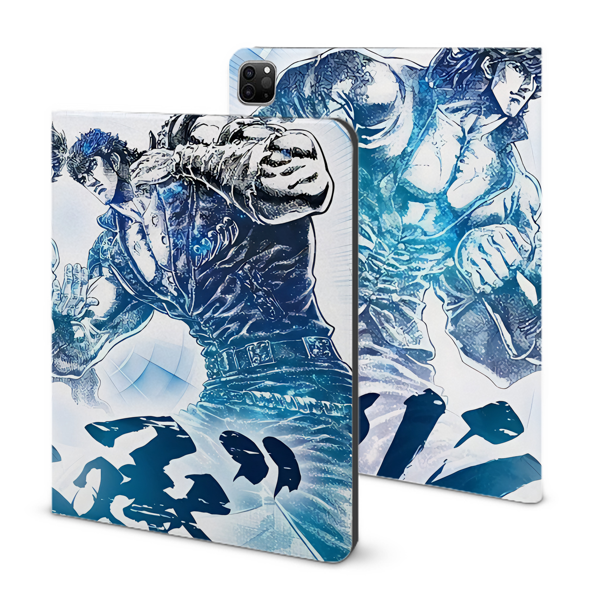 （画像用） 北斗の拳 Fist of the North Star IPad ケース ブック型 PUレザー TPU 耐衝撃 軽量 薄型 ペン収納なし 全面保護 IPad 各モデル対応
